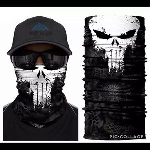 Punisher face mask gaitor scarf headband